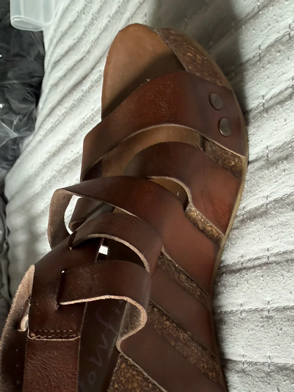 Blowfish Brown Leather Wedge Sandals